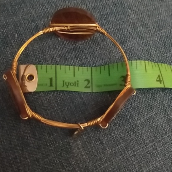 Moon & Lola Gold and brown bangle bracelet - Picture 4 of 4